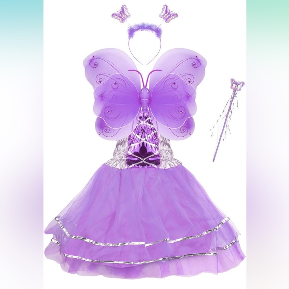 Purple Butterfly Fairy Costume for Kids